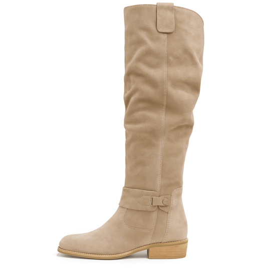 Aldridge | Suede Buckle Knee-High Riding Boots