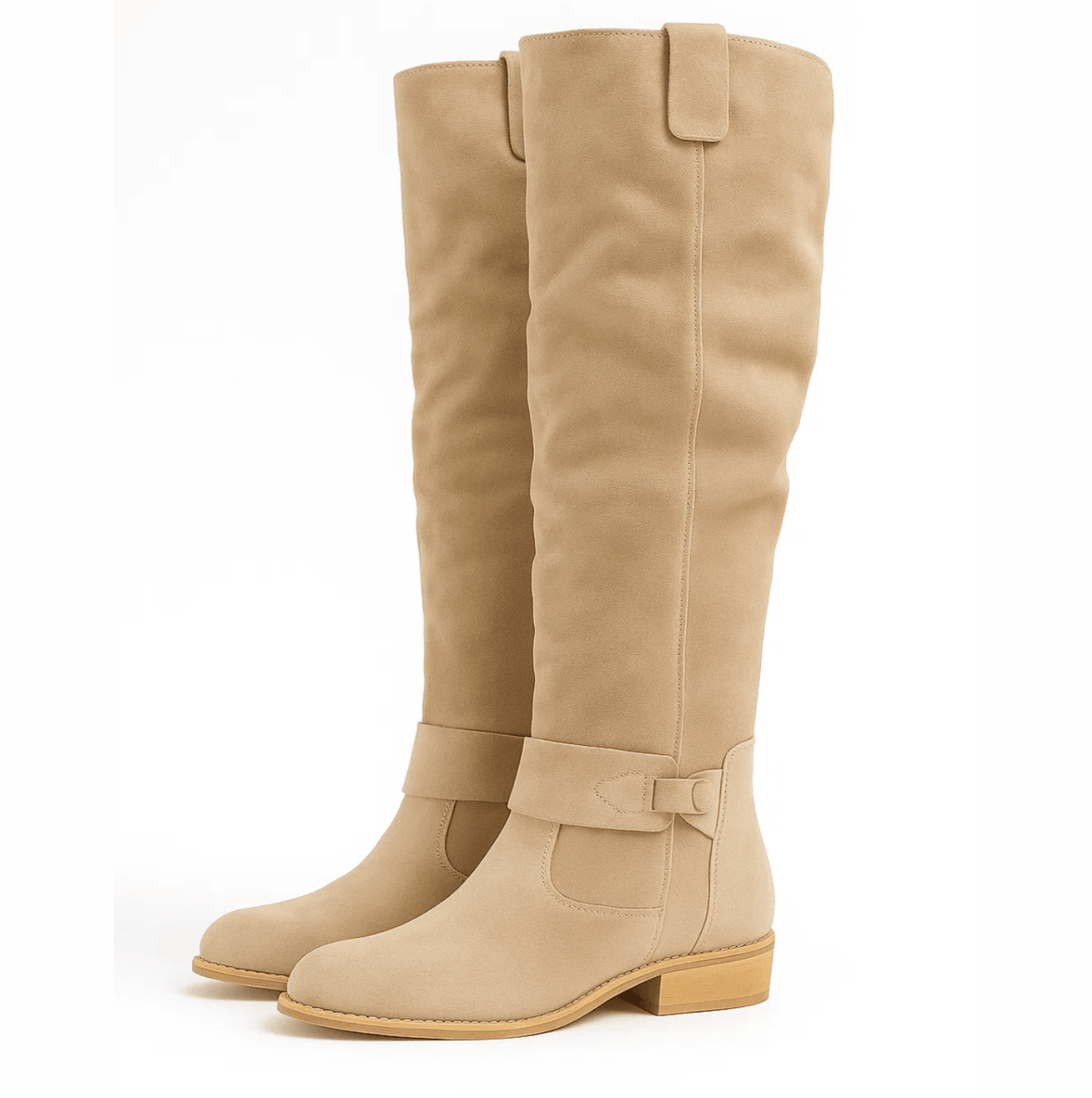 Aldridge | Suede Buckle Knee-High Riding Boots
