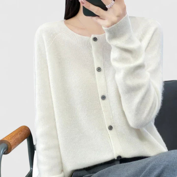 Lyxandria | O-Neck Single-Breasted Winter Cardigan
