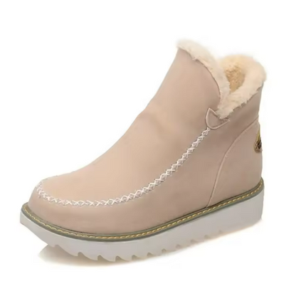 Teresa | Suede Faux Fur Moccasin Wedge Winter Ankle Boots