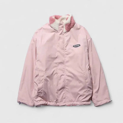 Riley | Reversible Heart-Print Fleece Sherpa Wool Jacket