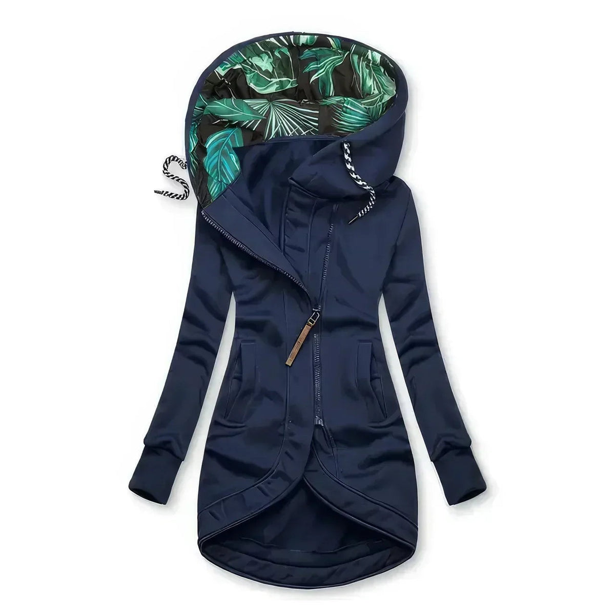 Eden | Waterproof Leaf Print Lined Hooded Rain Jacket