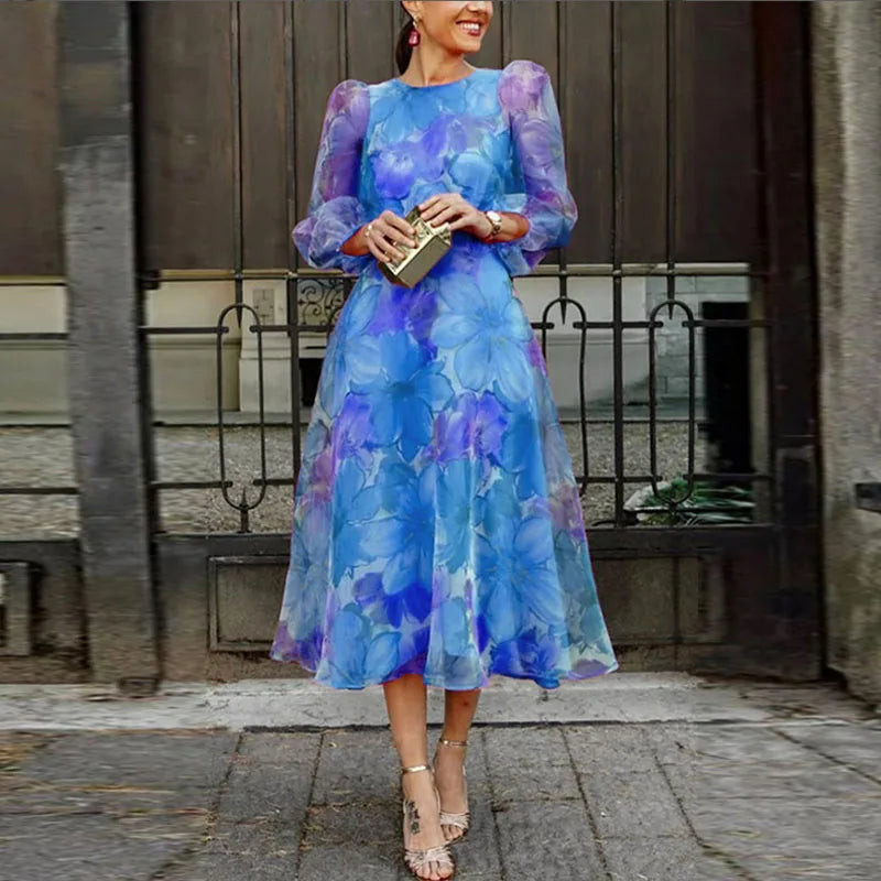 Matilda | Women's Formal Floral Midi Wedding Guest Dress