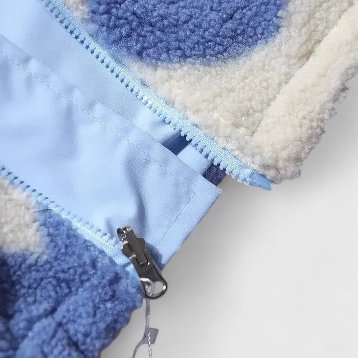 Riley | Reversible Heart-Print Fleece Sherpa Wool Jacket