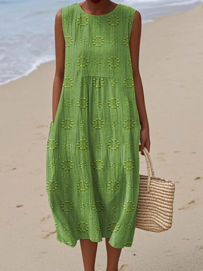 Eloise | Sleeveless Printed Relaxed Midi Dress
