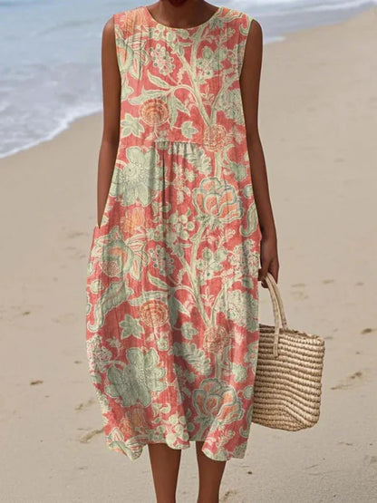Eloise | Sleeveless Printed Relaxed Midi Dress