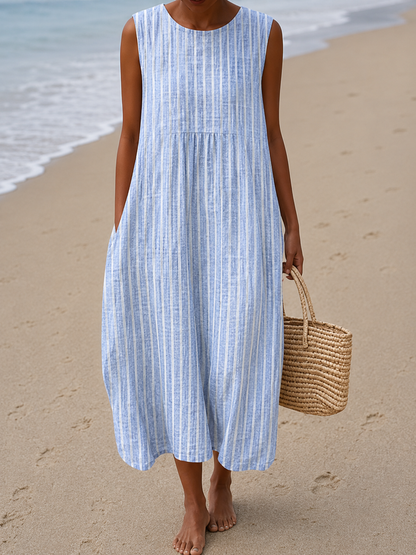 Eloise | Sleeveless Printed Relaxed Midi Dress