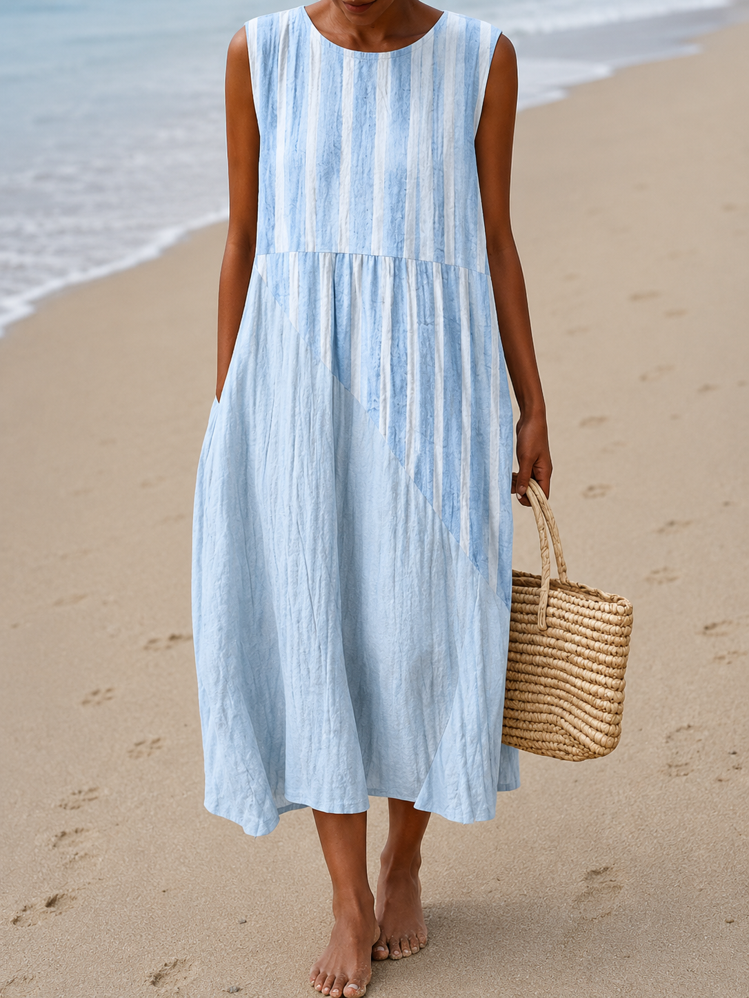 Eloise | Sleeveless Printed Relaxed Midi Dress
