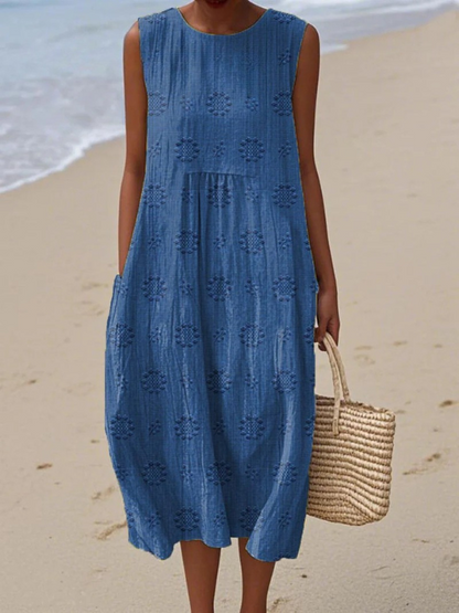 Eloise | Sleeveless Printed Relaxed Midi Dress