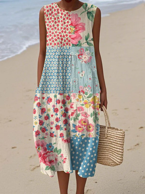 Eloise | Sleeveless Printed Relaxed Midi Dress