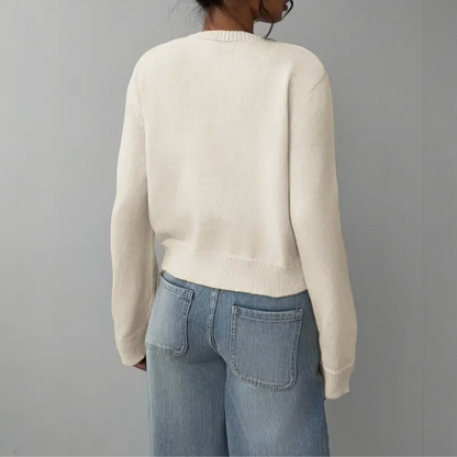 Kittie | Cropped Round Neck Soft Knit Cardigan