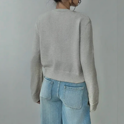 Kittie | Cropped Round Neck Soft Knit Cardigan