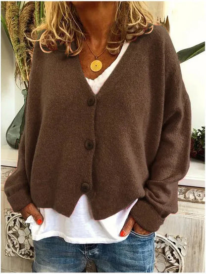 Clementina | Relaxed V-Neck Soft Knit Cardigan