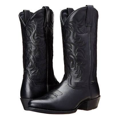 Nelly | Leather Embroidered Pointed Toe Western Cowboy Boots