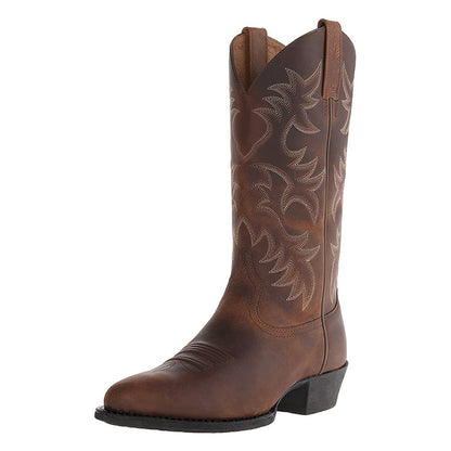 Nelly | Leather Embroidered Pointed Toe Western Cowboy Boots