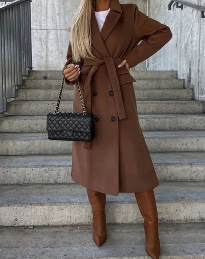Jenny | Timeless Long Double Breasted Wool Coat