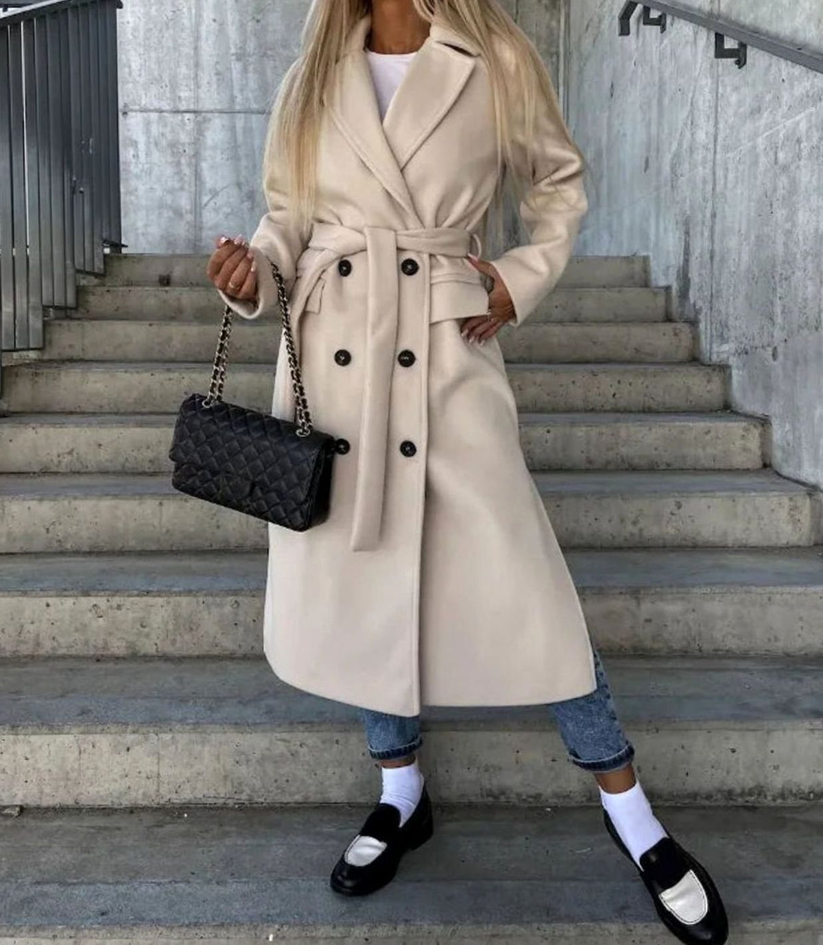Jenny | Timeless Long Double Breasted Wool Coat