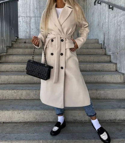 Jenny | Timeless Long Double Breasted Wool Coat