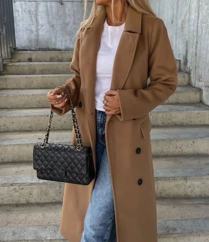 Jenny | Timeless Long Double Breasted Wool Coat