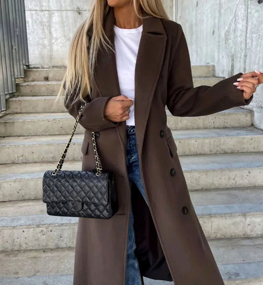 Jenny | Timeless Long Double Breasted Wool Coat