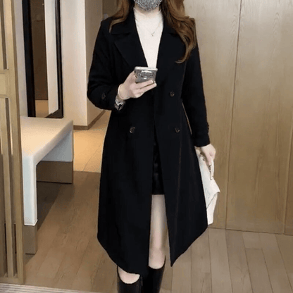 Clarice | Wool Double-Breasted Longline Winter Trench Coat