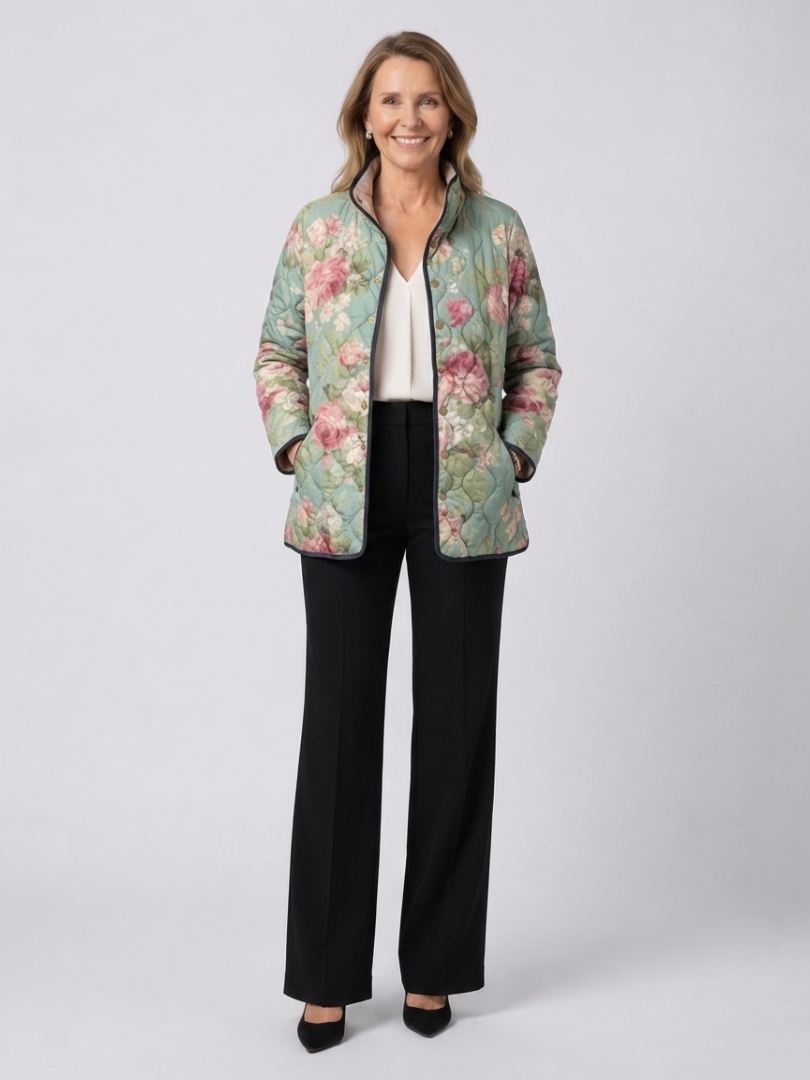 Lettice | Retro Floral Quilted Jacket