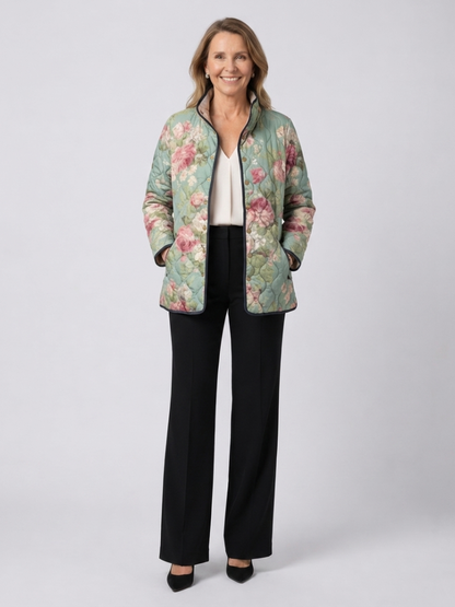 Lettice | Retro Floral Quilted Jacket