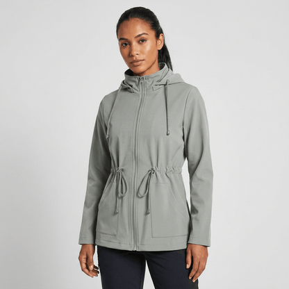 Harlow | Drawstring Waist Zip-Up Hooded Jacket