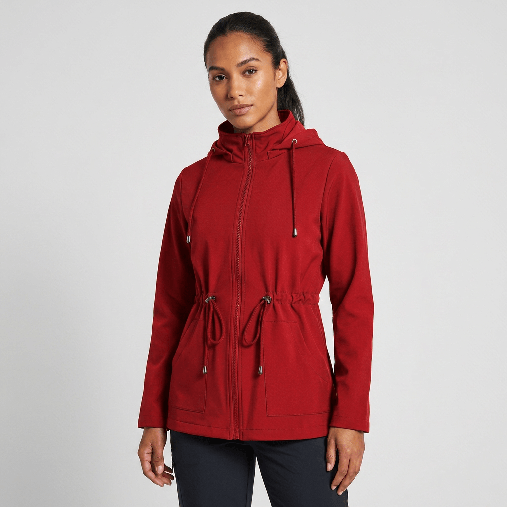 Harlow | Drawstring Waist Zip-Up Hooded Jacket