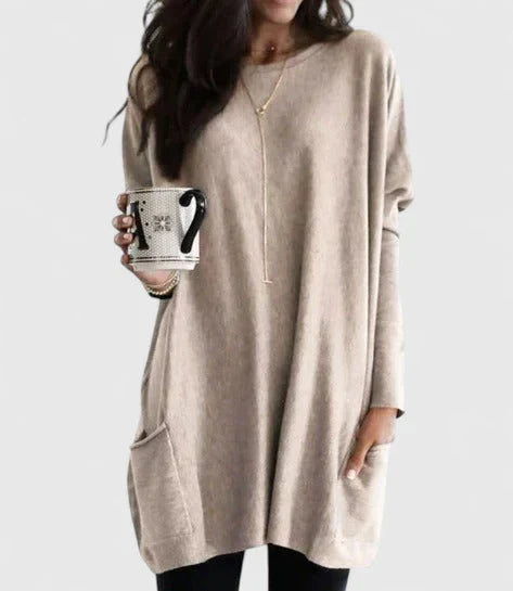Kelly | Tunic Knit Pocket Detail Jumper