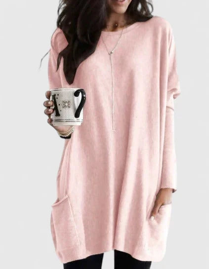 Kelly | Tunic Knit Pocket Detail Jumper