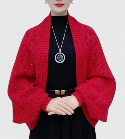 Elyzianne | Convertible Shawl Open-Front Winter Cardigan