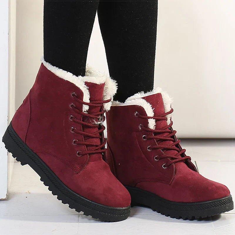 Valerie | Suede Faux Fur Lace Up Winter Snow Boots