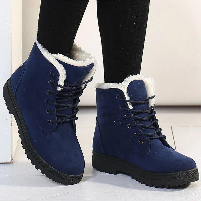 Valerie | Suede Faux Fur Lace Up Winter Snow Boots