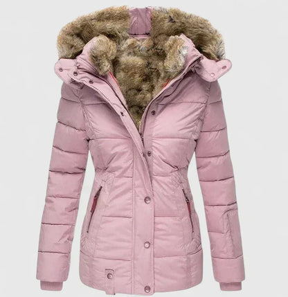 Gina | Quilted Faux Fur Hood Puffer Coat