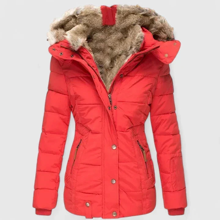 Gina | Quilted Faux Fur Hood Puffer Coat