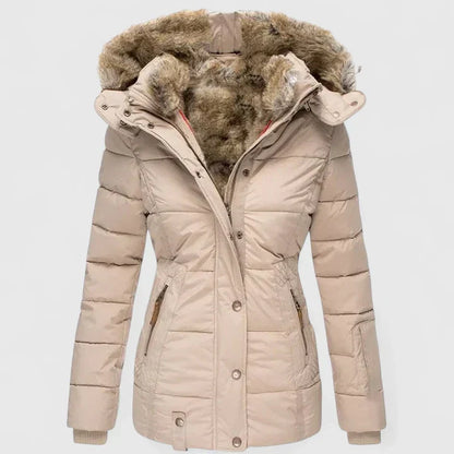 Gina | Quilted Faux Fur Hood Puffer Coat