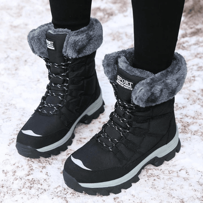 Amelia | Waterproof Faux Fur Lace Up Winter Snow Boots