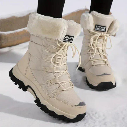 Amelia | Waterproof Faux Fur Lace Up Winter Snow Boots