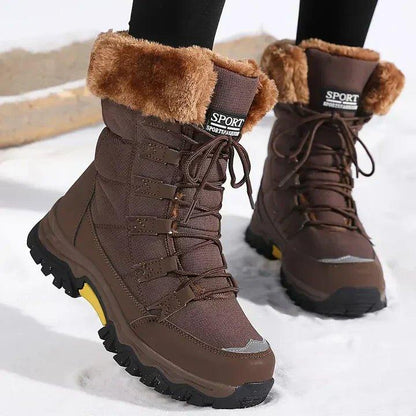 Amelia | Waterproof Faux Fur Lace Up Winter Snow Boots