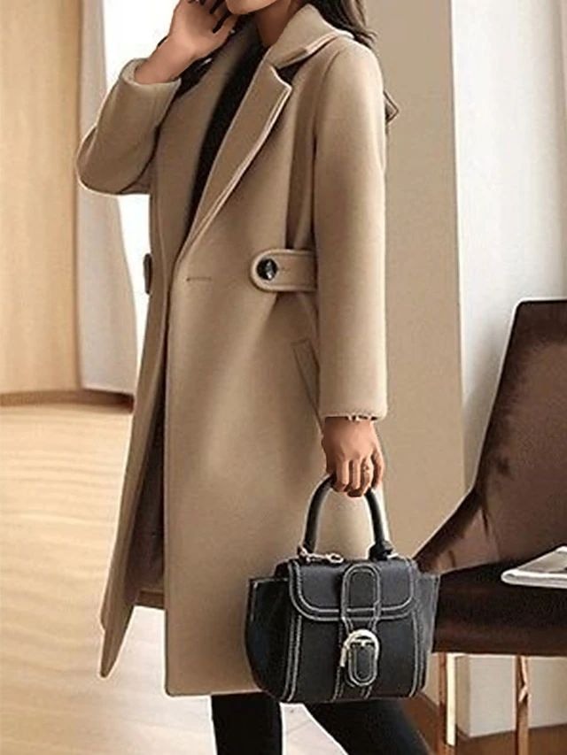 Avery | Belted Wool Blend Longline Trench Coat
