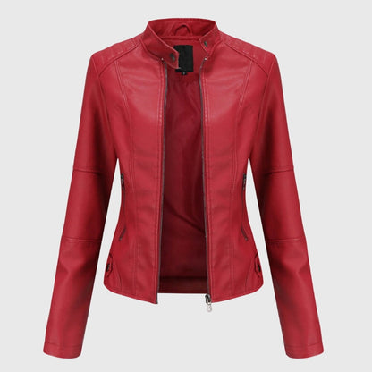 Serena | Elegant Fitted Leather Moto Jacket