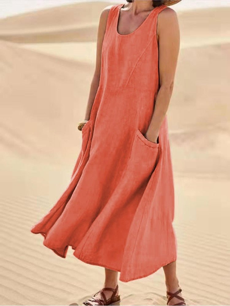 Ella | Sleeveless Pocket Maxi Dress