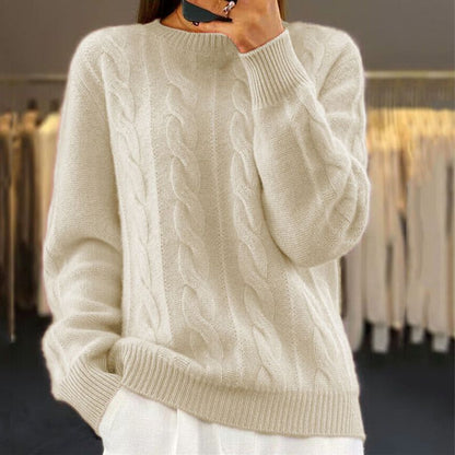 Maya | Crew Neck Cable Knit Jumper