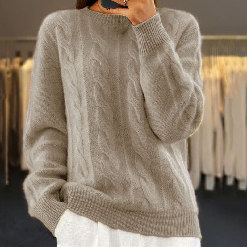 Maya | Crew Neck Cable Knit Jumper