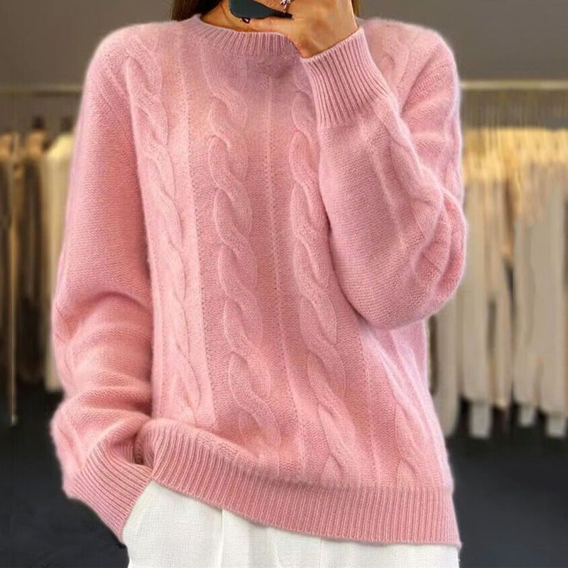Maya | Crew Neck Cable Knit Jumper