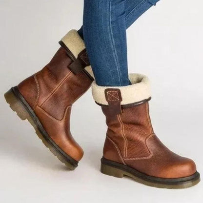 Ridgeway | Shearling-Lined Mid-Calf Leather-Look Winter Snow Boots