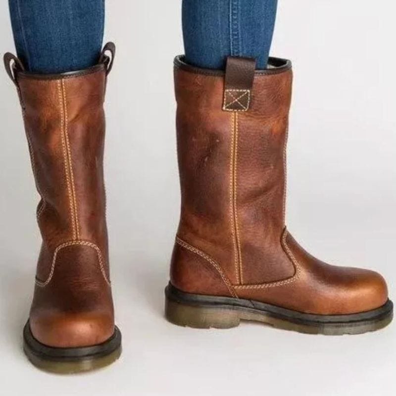 Ridgeway | Shearling-Lined Mid-Calf Leather-Look Winter Snow Boots