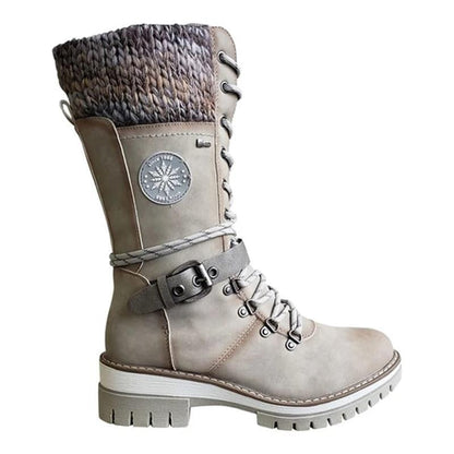Bexley | Lace-Up Knit Cuff Mid-Calf Winter Snow Boots