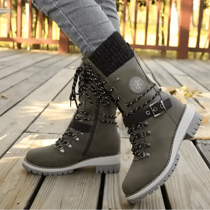 Bexley | Lace-Up Knit Cuff Mid-Calf Winter Snow Boots